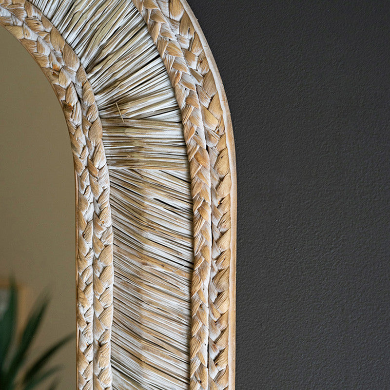 Arched Seagrass Framed Wall Mirror