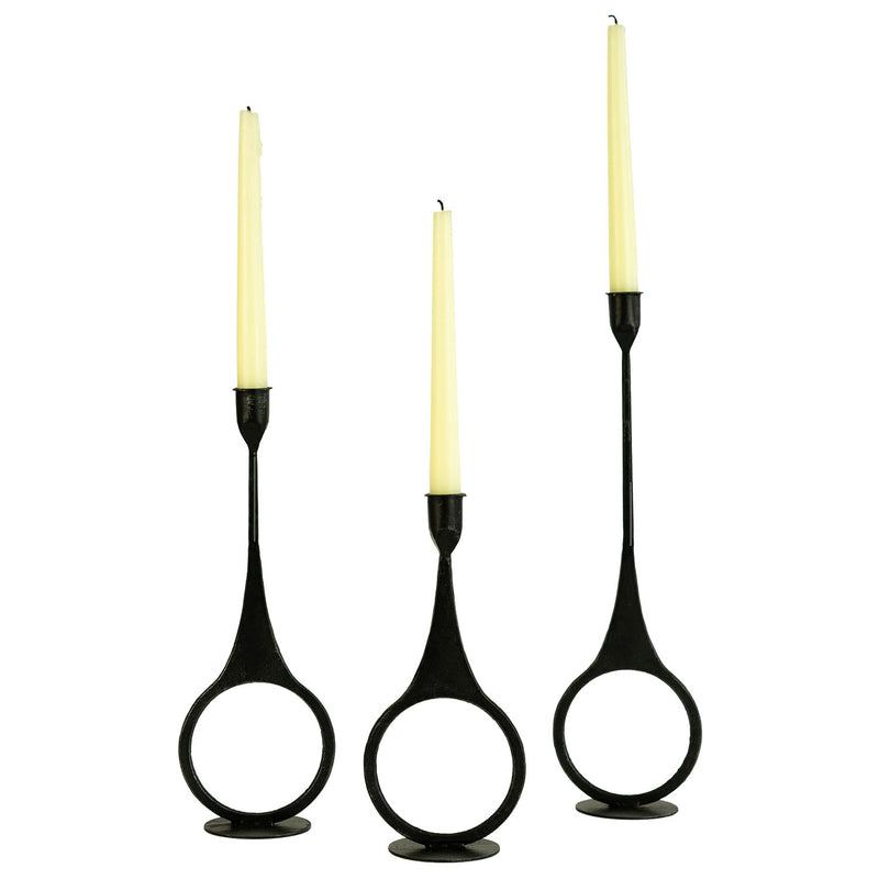 Iron Ring Taper Candle Holder Set of 3