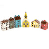 Colorful Village Tabletop Accent Set of 6