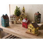 Colorful Village Tabletop Accent Set of 6