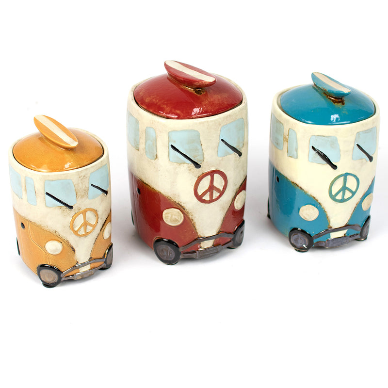 Surfboard Handle Van Canisters Set of 3