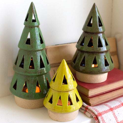 Christmas Tree Candle Lantern Set of 3