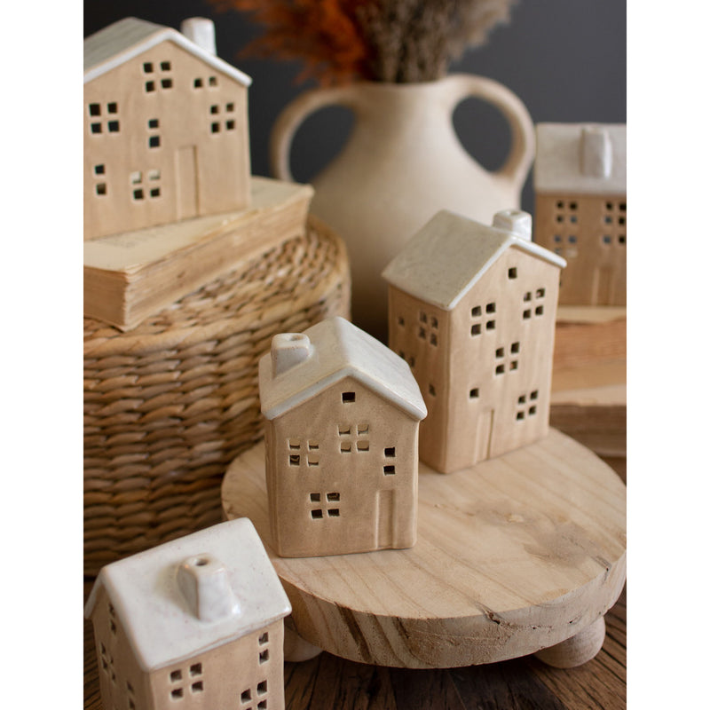 Ceramic House Figurine Set of 5