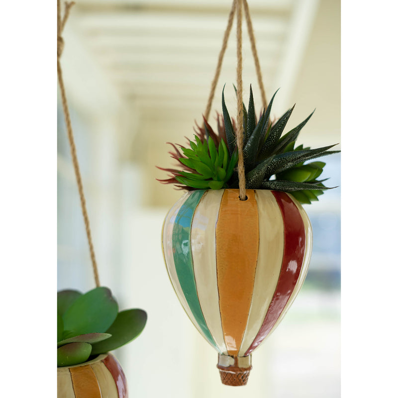 Hot Air Balloon Hanging Planter Set of 2