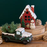 Christmas Truck & House Candle Lantern Set of 2