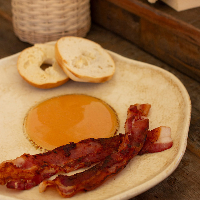 Ceramic Fried Egg Platter Set of 4