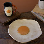 Ceramic Fried Egg Platter Set of 4