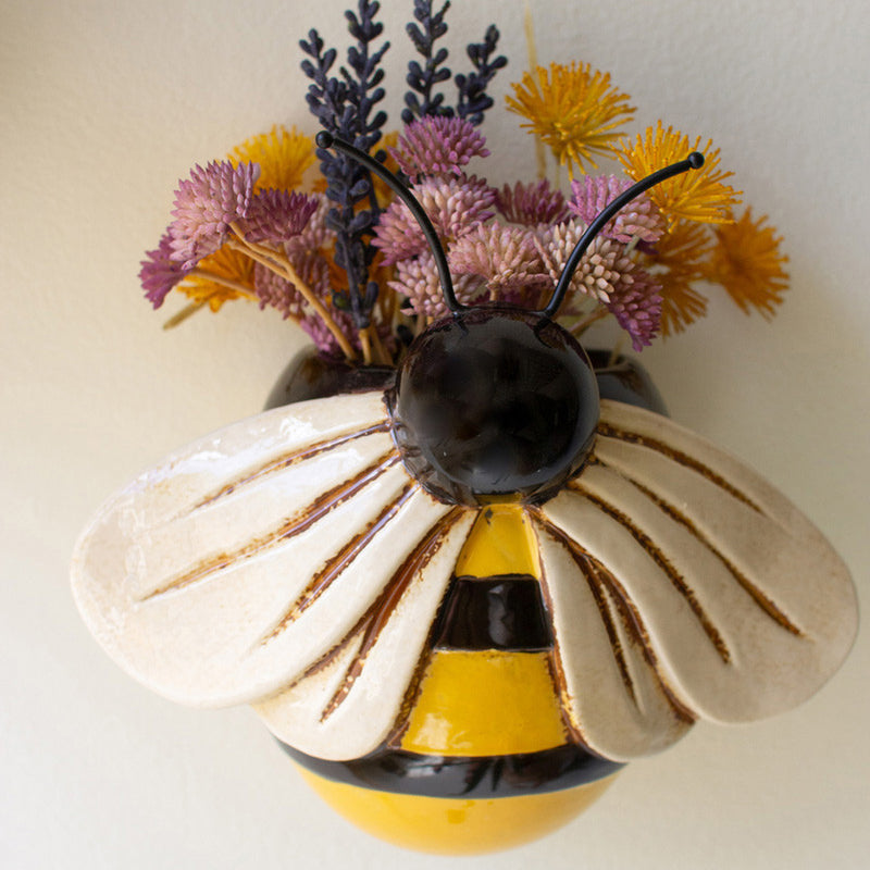 Bees Ceramic Wall Planter Set of 2