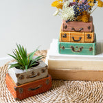 Suitcase Ceramic Planter Set of 2