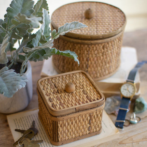 Cane Woven Box Set of 2