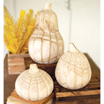 Natural Wood Pumpkin Set of 3