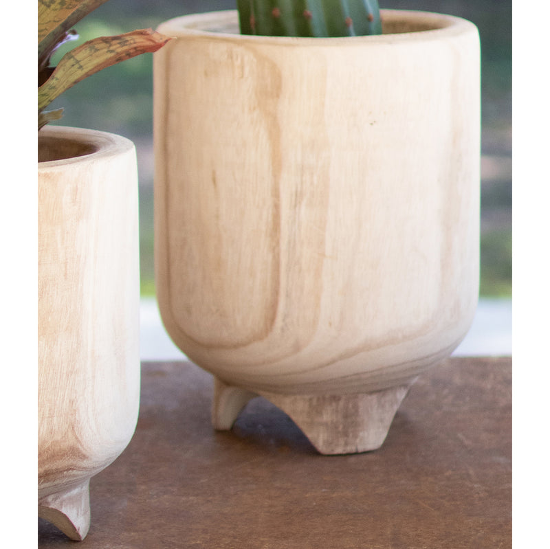 Wood Planter With Feet Set of 2