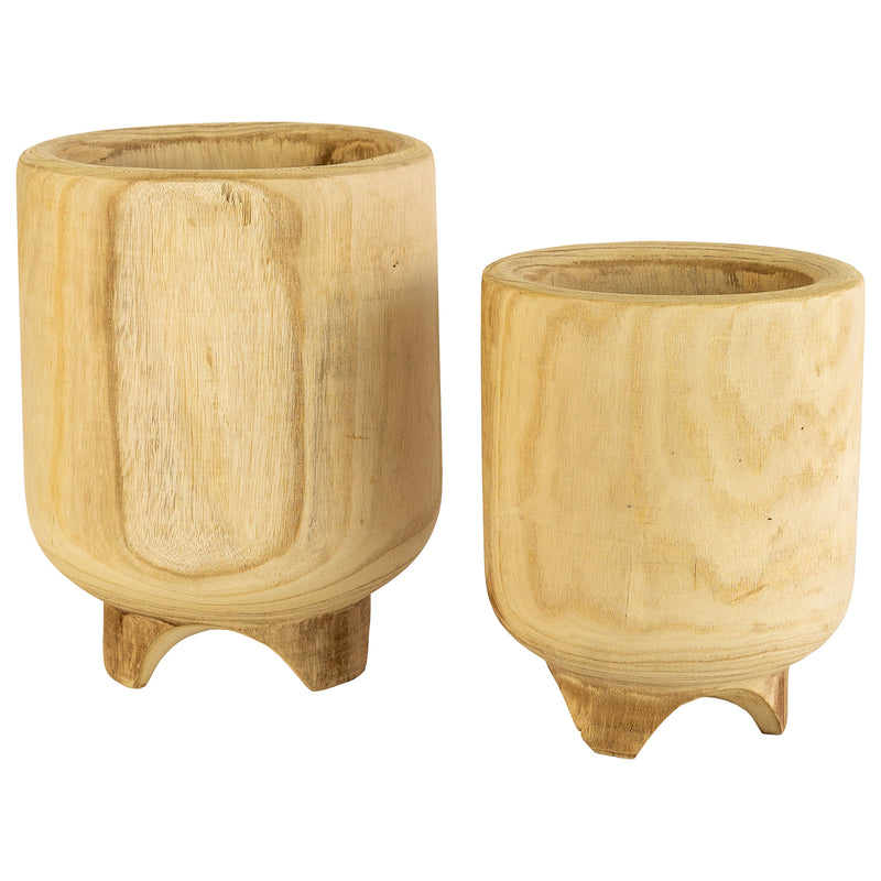 Wood Planter With Feet Set of 2