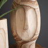 Face Hand-Carved Wood Planter Set of 2