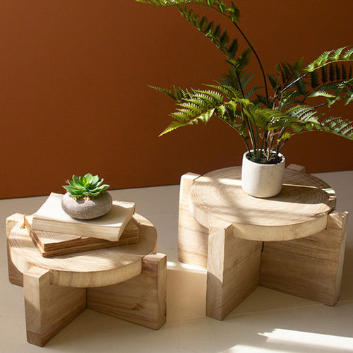 Wooden Display Stool Set of 2