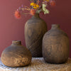 Walnut Wooden Vase Set of 3