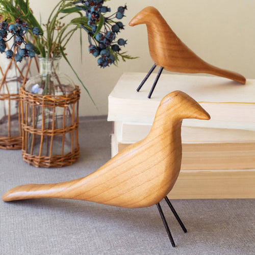 Carved Wood Bird Set of 2