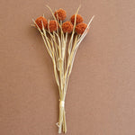 Orange Ball Flowers Faux Plant Stem Bundle Set of 6