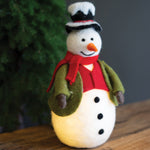 Snowman Lighted Felt Sculpture