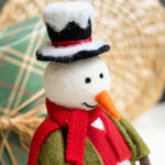 Snowman Lighted Felt Sculpture