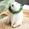 Christmas Polar Bear Lighted Felt Sculpture