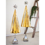 Folded Gold Tree Tabletop Accent Set of 2