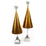 Folded Gold Tree Tabletop Accent Set of 2