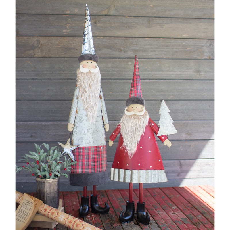 Santa With Beard Statue Set of 2