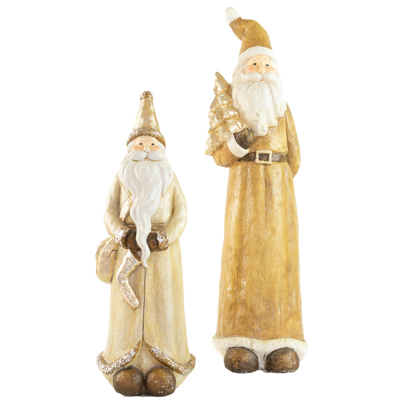 Resin Santa Figurine Set of 2