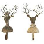 Metal Deer Stocking Holder Set of 2