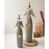 Gold & Gray Christmas Angel Statue Set of 2