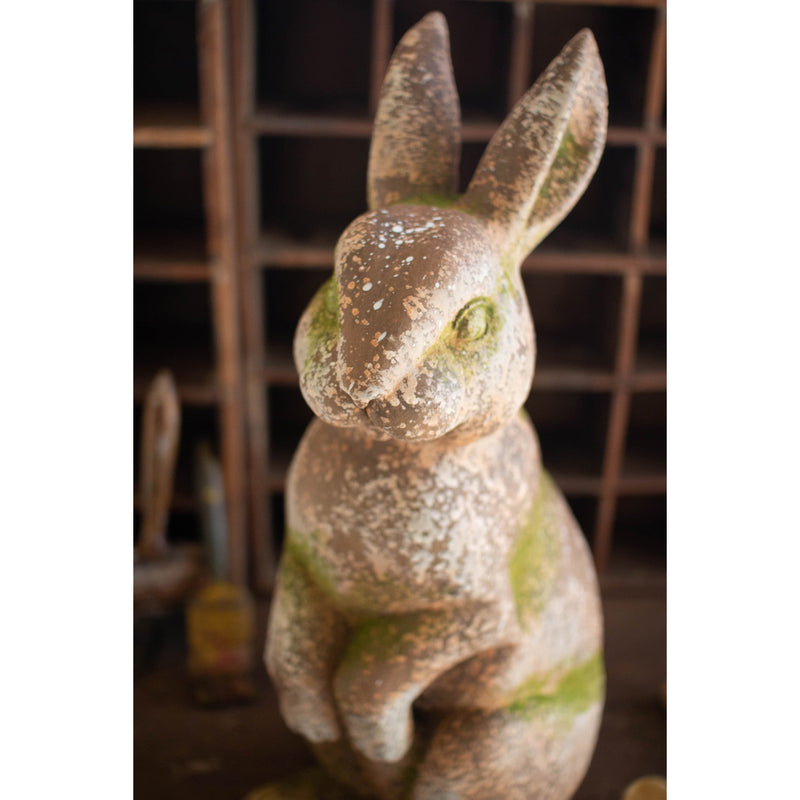 Tall Rabbit Faux Concrete Statue