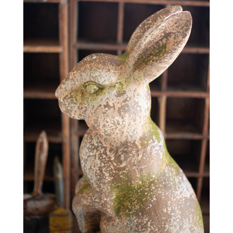 Tall Rabbit Faux Concrete Statue