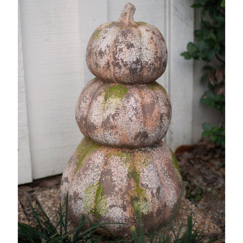 Stacked Pumpkin Concrete Statue