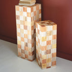 Assorted Wood Block Pedestal Set of 2