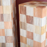 Assorted Wood Block Pedestal Set of 2