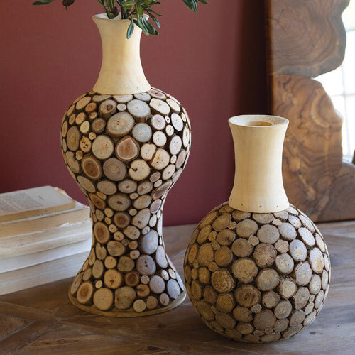 Spliced Wood Bulb Vase