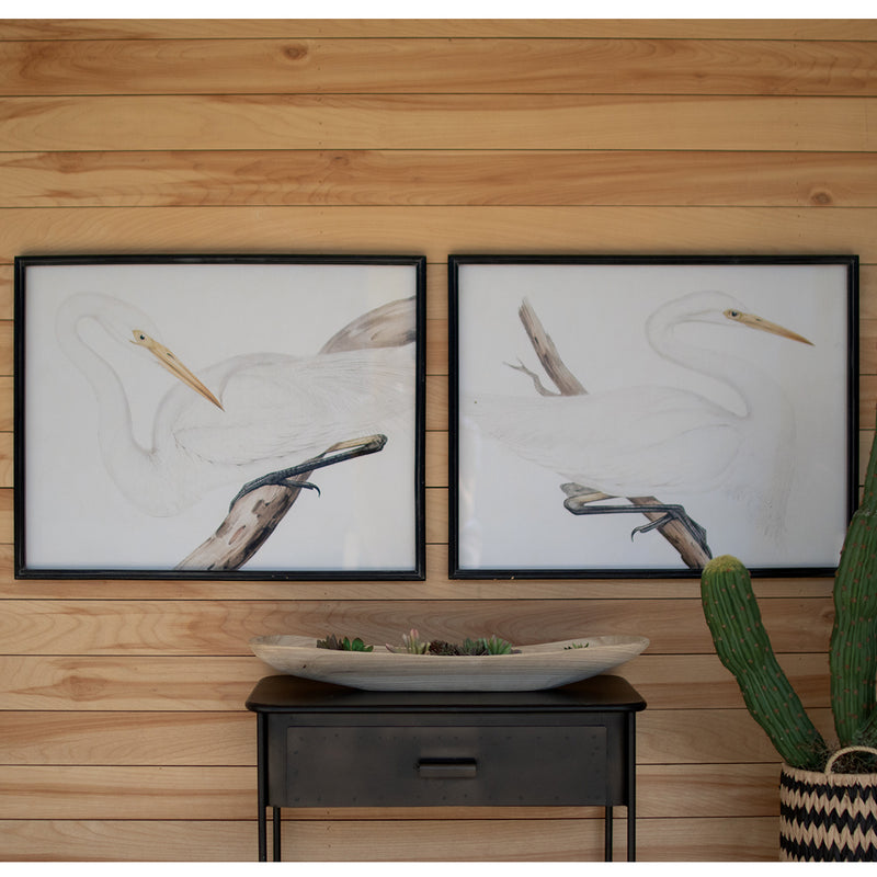 Framed Heron Print Framed Art Set of 2