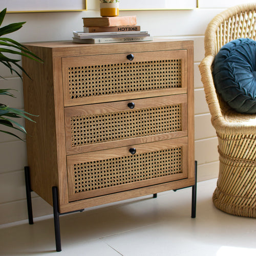 Woven Cane Nightstand