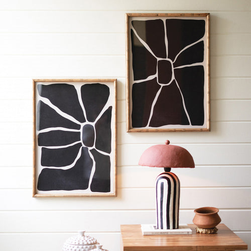 Black & White Abstract Framed Art Set of 2