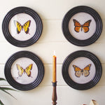 Round Butterfly Wall Art Set of 4