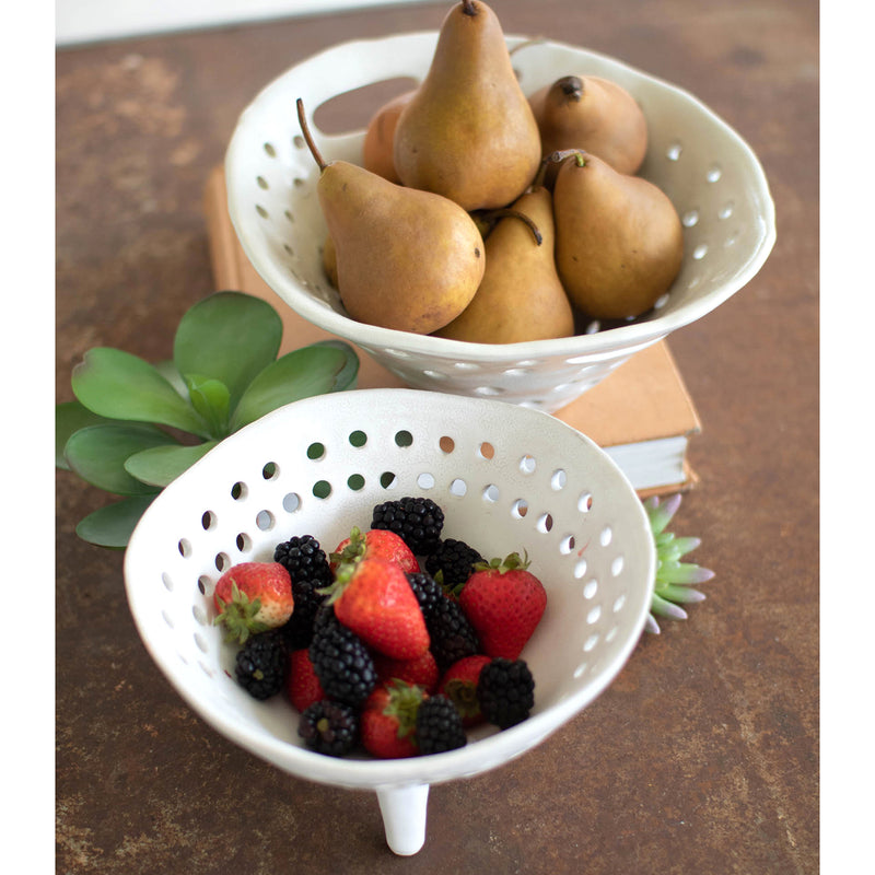 White Ceramic Berry Bowl