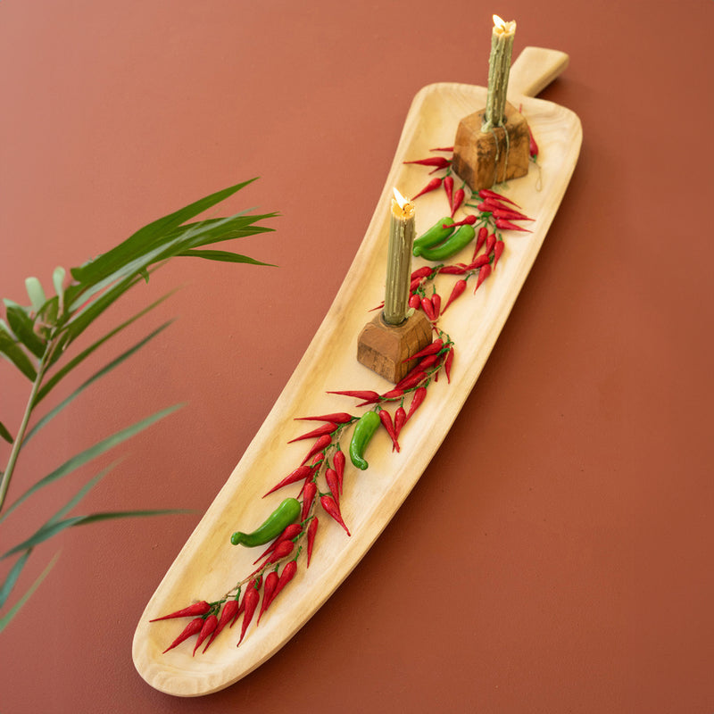 Pepper Carved Wood Platter