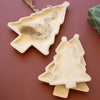 Christmas Tree Carved Wood Platter Set of 3