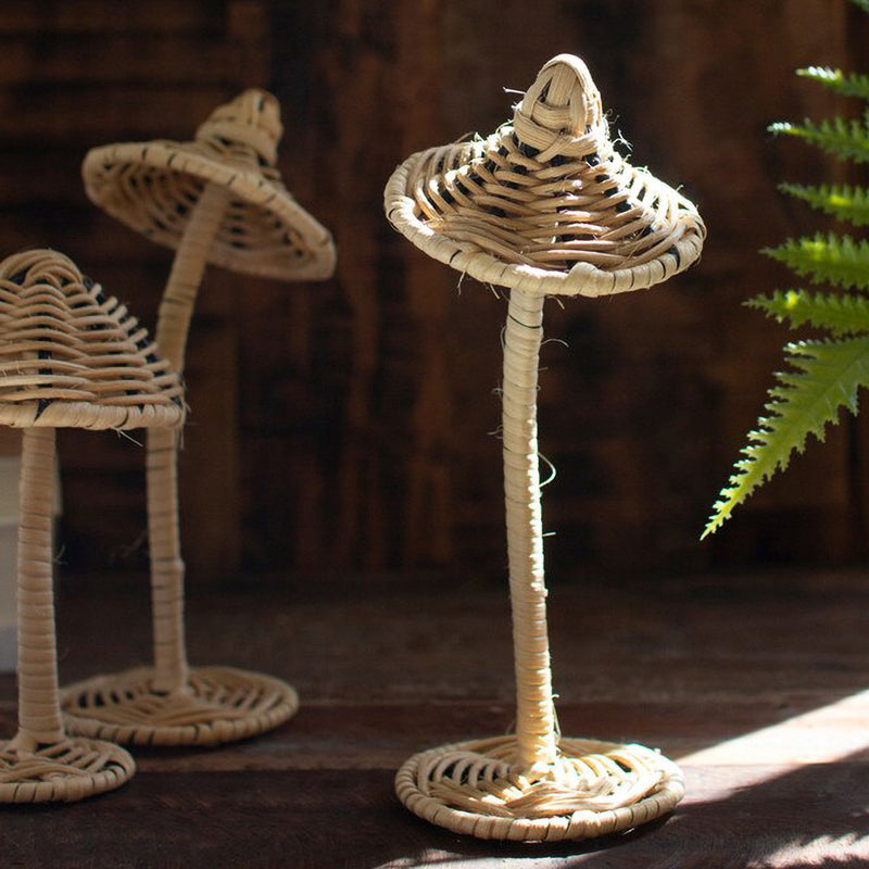 Rattan Mushroom Set of 6
