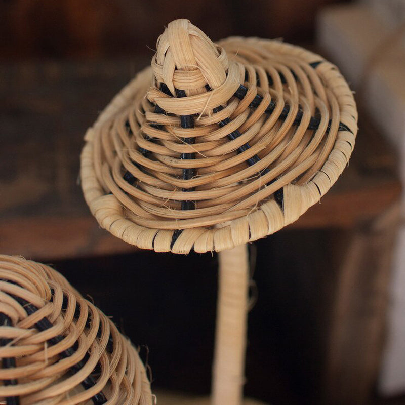 Rattan Mushroom Set of 6