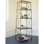 Metal & Wood Tiered Shelf Set of 4