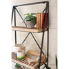 Slatted Wood & Metal Bookshelf