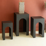 Textured Black Side Table Set of 3