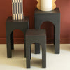 Textured Black Side Table Set of 3